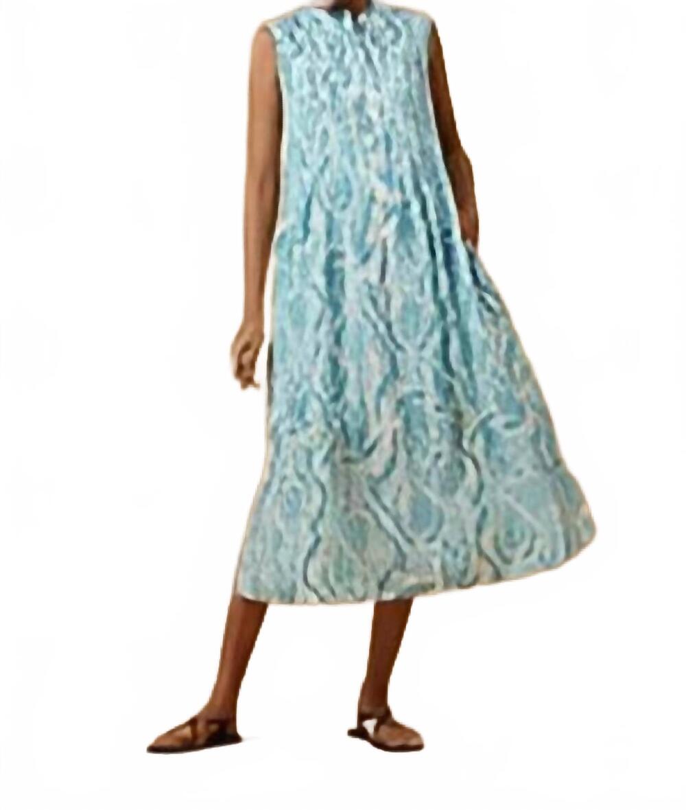 NEW RO'S GARDEN catalina midi dress in blue nilo